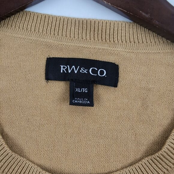 RW&CO Men's Colorblock Sweater Mustard/Grey/Baby Blue/Navy, X-Large - Picture 3 of 6